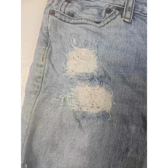 Free People Womens Distressed Light Wash Ripped Frayed Hem Jeans Size W24 - Picture 4 of 9